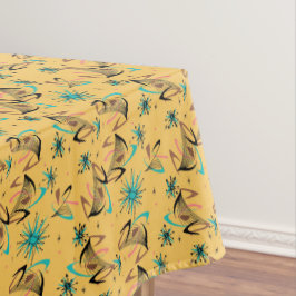 Toalha De Mesa Retro Vintage Boomerang Sputnik Amarelo Amarelo