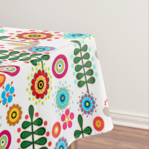 Toalha De Mesa Retroativo, padrão de flores