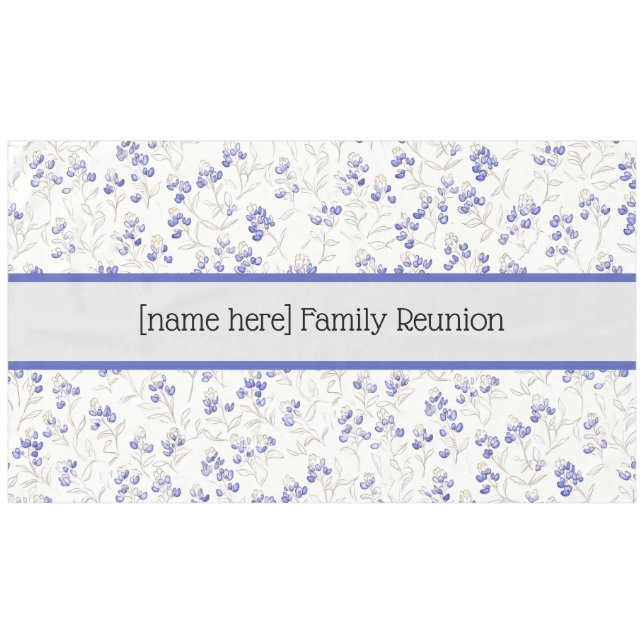 Toalha De Mesa Reunião Familiar, Boho Chic Bluebonnets, Tableclot (Frente (Horizontal))