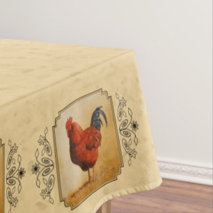 Toalha De Mesa Rhode Island Red Rooster Amarelo Fundo
