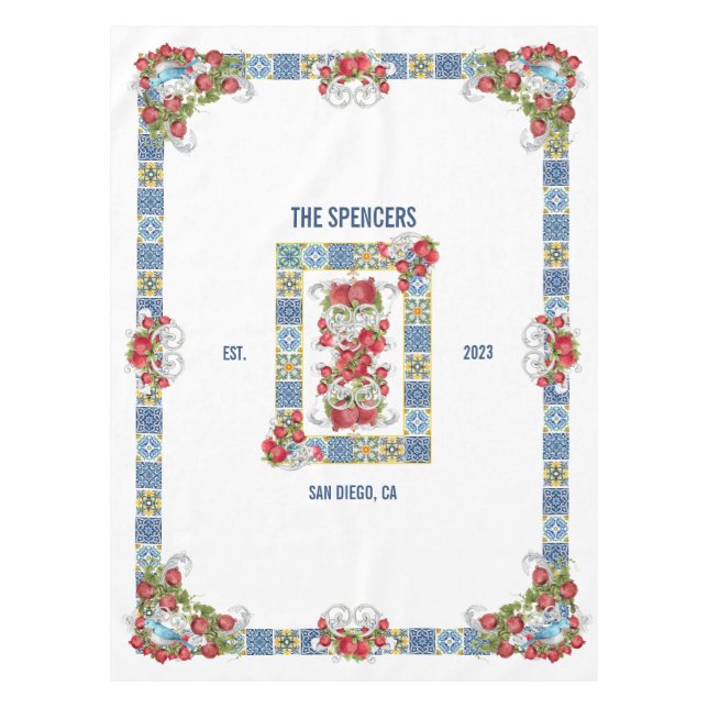 Toalha De Mesa Rico Maiolica para Azulejos Sicilianos (Frente)