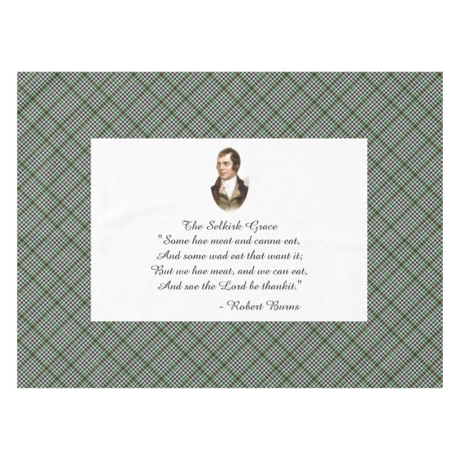 Toalha De Mesa Robert Burns Selkirk Grace Tablecloth (Frente (Horizontal))