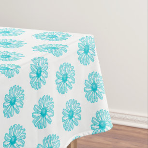 Toalha De Mesa Robin Egg Blue Daisy Impressão, Hippie Flowers