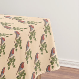 Toalha De Mesa Robin empoleirado em aves selvagens de folha de ma