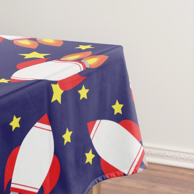 Toalha De Mesa Rocketship Outer Space Cuide Kid Birthday (Posição Original)