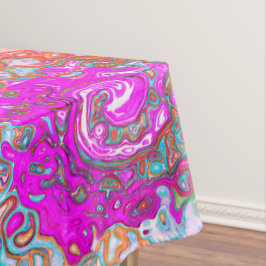 Toalha De Mesa Rodovalho Abstrato da Groovy Roxo e Laranja