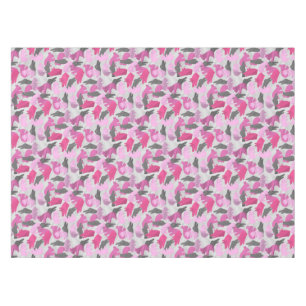 Toalha De Mesa Rosa animal da camuflagem da silhueta