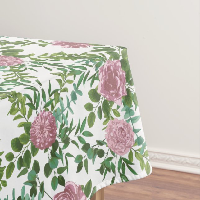 Toalha De Mesa Rosa claro Peony e Rosa Floral Weding (Posição Original)