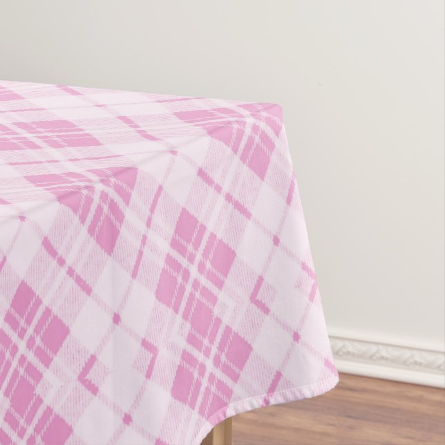 Toalha De Mesa Rosa claro tartan Natal (Posição Original)