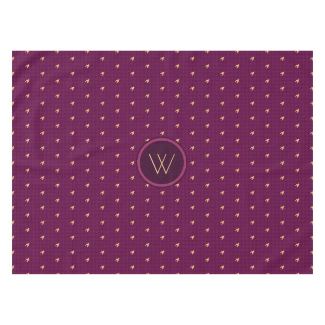 Toalha De Mesa Rosa com Tablecloth Houndstooth de Destaque Dourad (Frente (Horizontal))