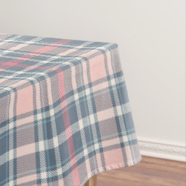 Toalha De Mesa Rosa, Cor de Rosa, Xadrez de Tartan Azul e Branco