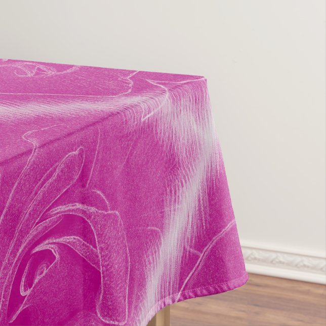 Toalha De Mesa Rosa de renda magenta (Posição Original)