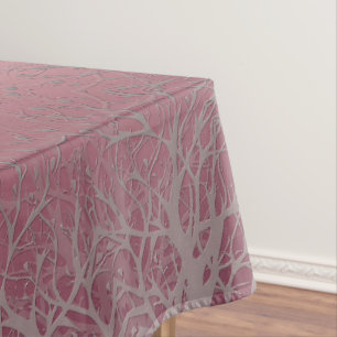 Toalha De Mesa rosa e cinzas