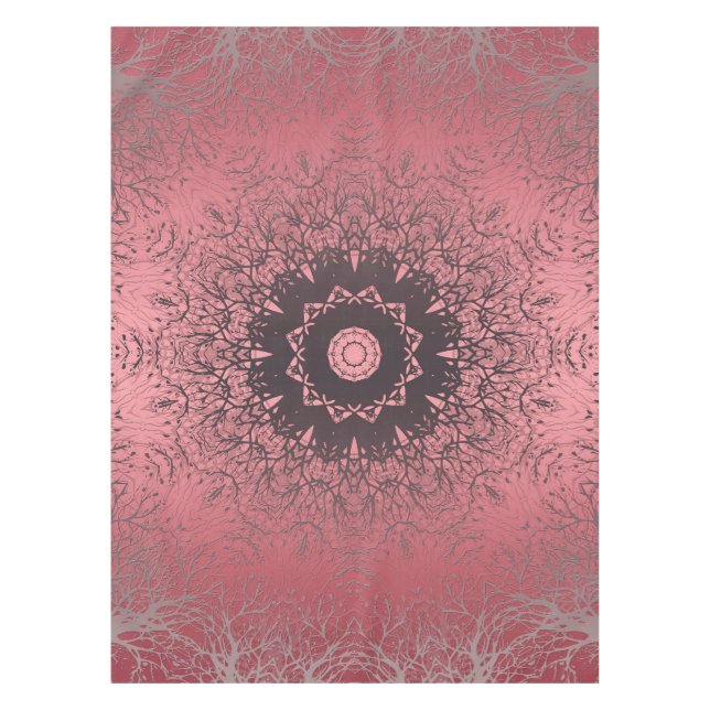 Toalha De Mesa rosa e cinzas (Frente)
