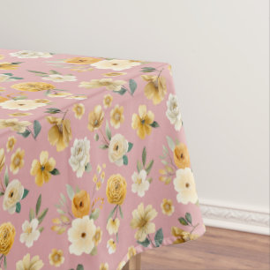 Toalha de Mesa Rosa Floral para Chá de Bebê   Cott