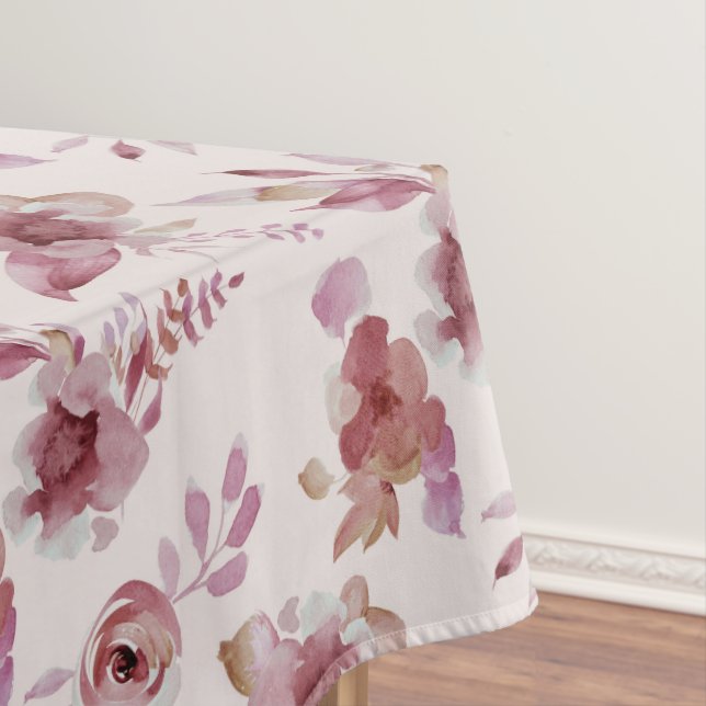 Toalha De Mesa Rosa Mauve Elegante Floral Chic Chás de Bebê de Me (Posição Original)