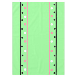 Toalha De Mesa Rosa Pontos Brancos Verde