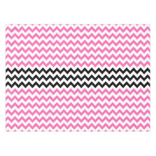 Toalha De Mesa Rosa quente e preto Chevron por Shirley Taylor