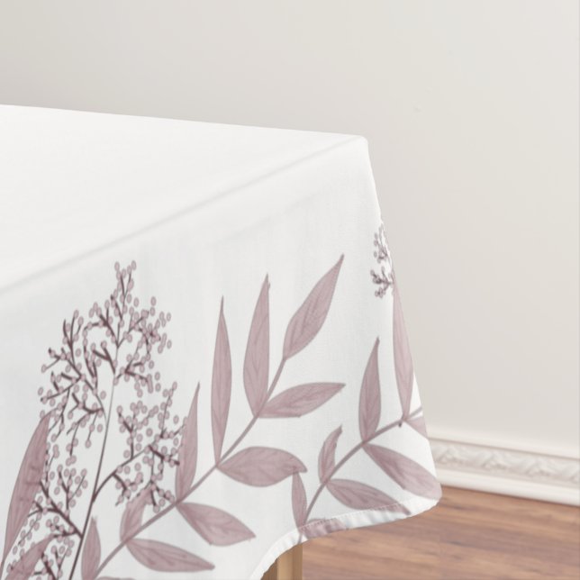 Toalha De Mesa Rosa Taupe Wedding Vintage Botânica (Posição Original)
