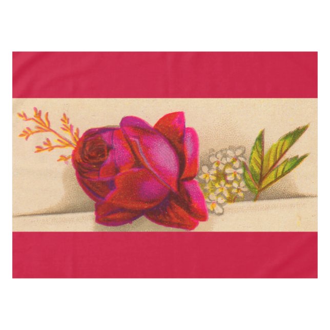 Toalha De Mesa Rosa vermelha vitoriana (Frente (Horizontal))