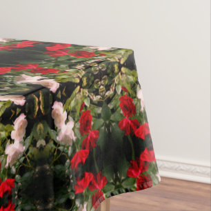Toalha De Mesa Rosa Vermelho E Branco Enrochados