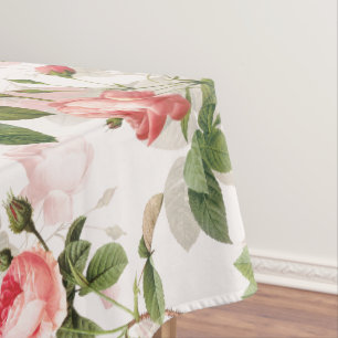 Toalha De Mesa Rosas antigos do Redouté cor-de-rosa padrão
