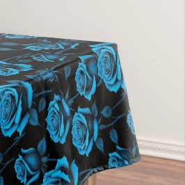 Toalha De Mesa Rosas Azuis Neon Surrealistas