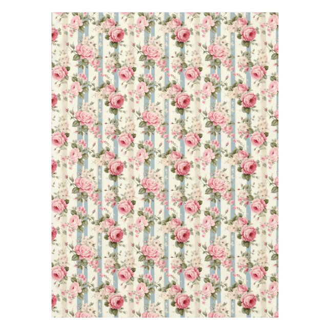 Toalha De Mesa Rosas Chique Vintage (Frente)