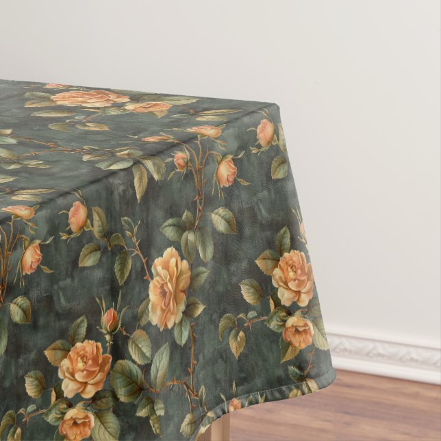 Toalha De Mesa Rosas de francês laranja amarelo chique aquarela (Posição Original)