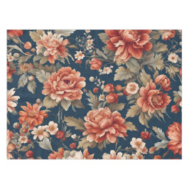 Toalha De Mesa Rosas, Folhas e Flores de Laranja Retro refinados