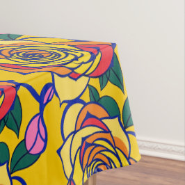 Toalha De Mesa Rosas Multicoloridas Em Um Estilo Pop Art