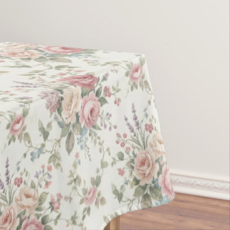 Toalha De Mesa Rosas Pastel Elegantes Shabby Chic