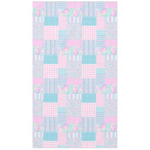 Rosas Rosa, Borboletas Faux Patchwork Tablecloth