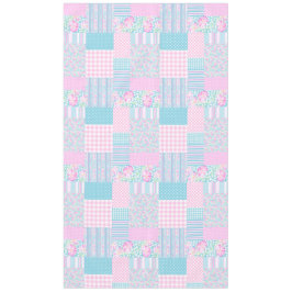 Toalha De Mesa Rosas Rosa, Borboletas Faux Patchwork Tablecloth