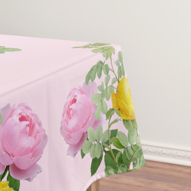 Toalha De Mesa Rosas rosa e amarelas Floral (Posição Original)