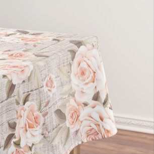 Toalha De Mesa Rosas Russos de Madeira e Vintage Chique Romântic