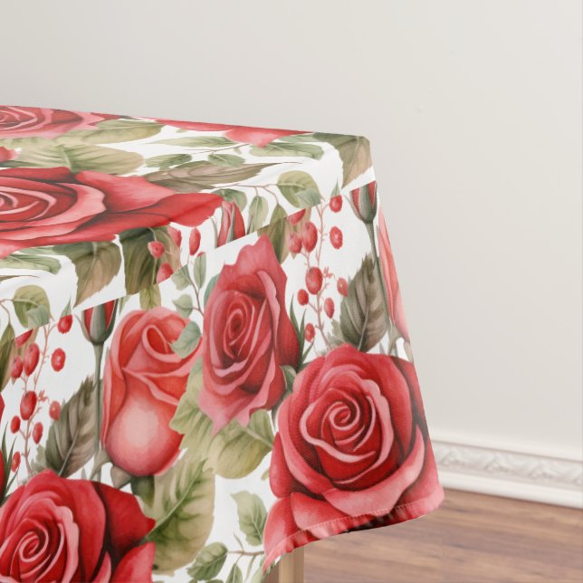 Toalha de Mesa Rosas Vermelhas Chic (Posição Original)