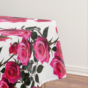 Toalha De Mesa Rosas Vermelhas e Rosadas Agrupadas Sobre um Fundo