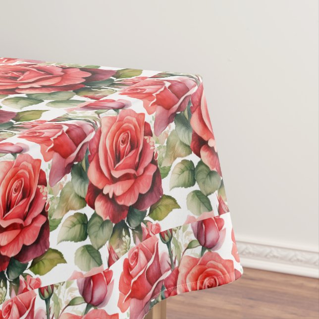 Toalha de Mesa Rosas Vermelhas Elegantes (Posição Original)