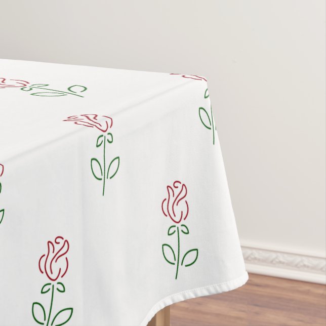 Toalha De Mesa Rosas vermelhas, Padrão De Rosas, Flores (Posição Original)
