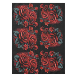 Toalha De Mesa Rosas vermelhas sobre o partido Arte Negra