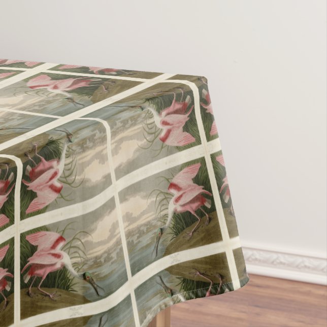 Toalha De Mesa Roseate Spoonbill, das Aves da América de Audubon (Posição Original)