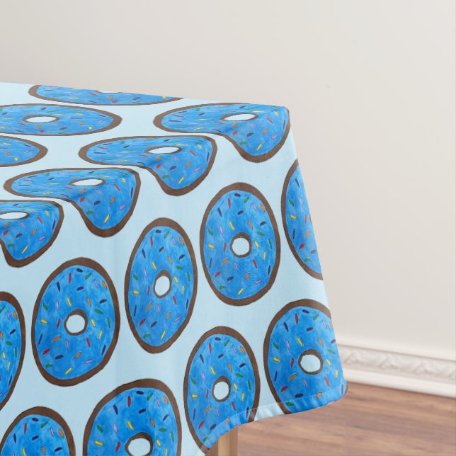 Toalha De Mesa Rosquinha Azul Dobras Arco-Íris Fosco Dobras (Posição Original)