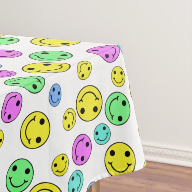 Toalha De Mesa Rostos Emoji Felizes Multicoloridos (Posição Original)