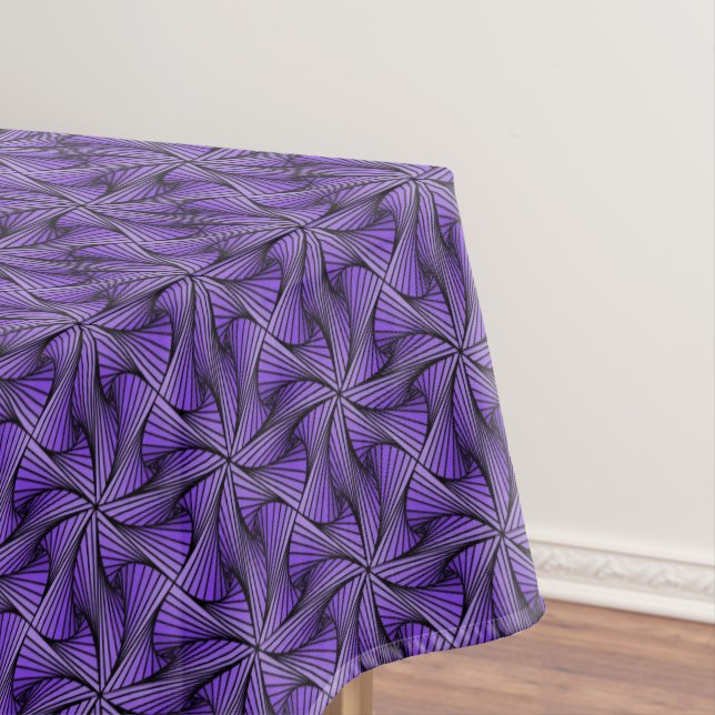 Toalha De Mesa Roxo Espiral 3D Geométrico (Posição Original)