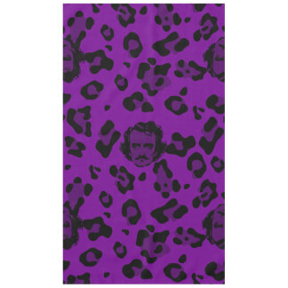 Toalha De Mesa roxo halloween Edgar Allan Poe impressão de leopar