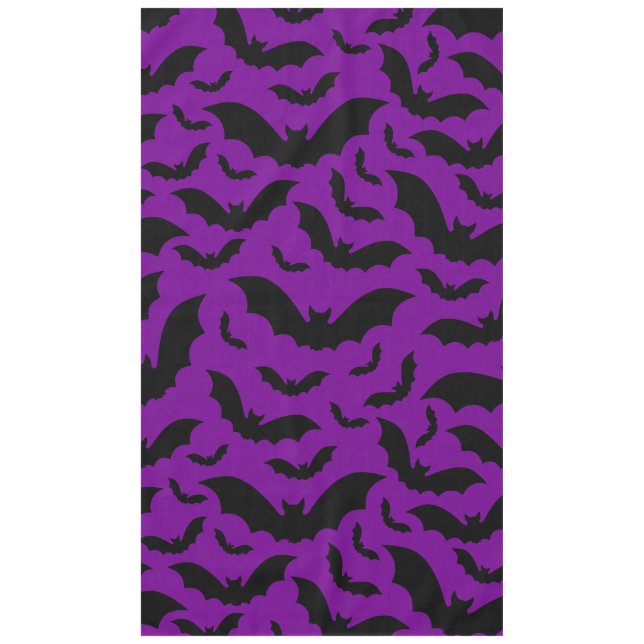 Toalha De Mesa roxo halloween vampiro morcegos gótico (Frente)