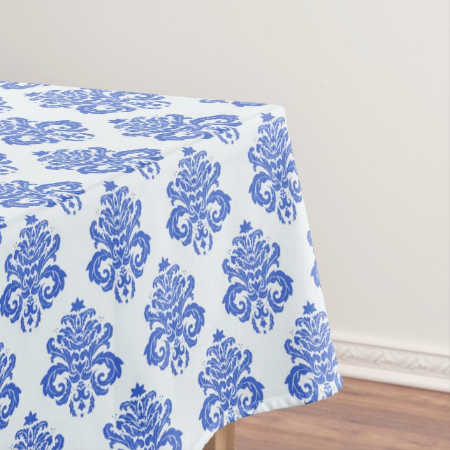 Toalha De Mesa Royal Blue Damask (Posição Original)