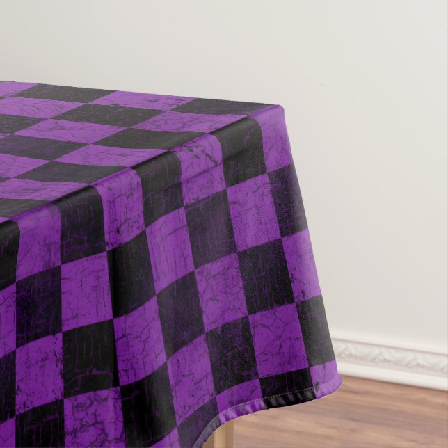Toalha De Mesa Rustic Checks, Purple and Black (Posição Original)