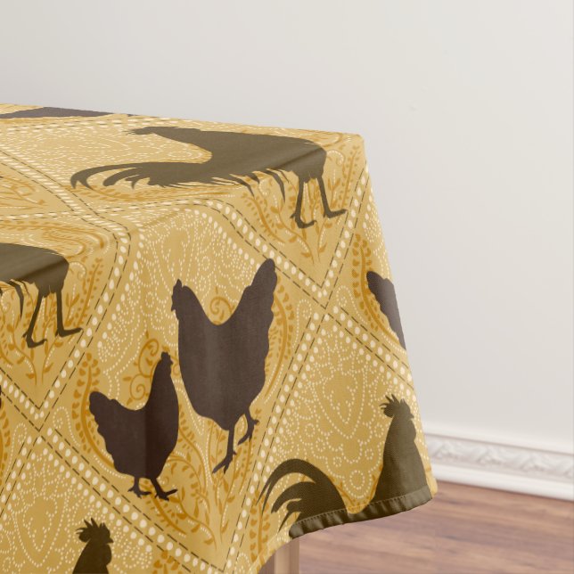Toalha De Mesa Rustic Farmhouse Hen Pattern – In Yellow  (Posição Original)